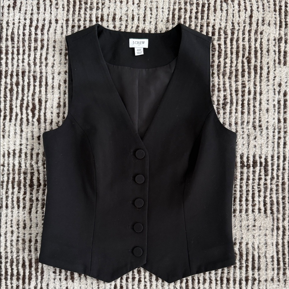 J. Crew Black Tailored Five-Button Vest
